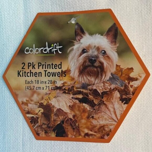 NWT 2 CAVALIER KING CHARLES CUTEST PUMPKIN IN THE PATCH KITCHEN TOWELS 18" X 28" - Picture 12 of 14
